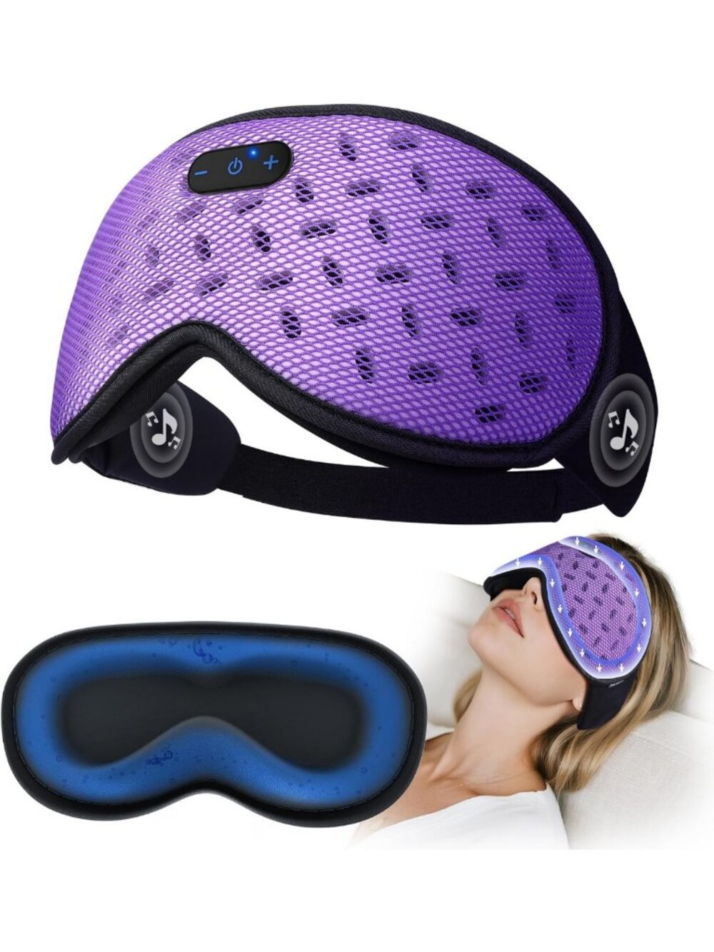 Bluetooth Sleep Mask Headphones with 3D Hot & Cold Compress, Weighted Eye Mask